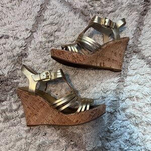 Gold Wedge Sandals